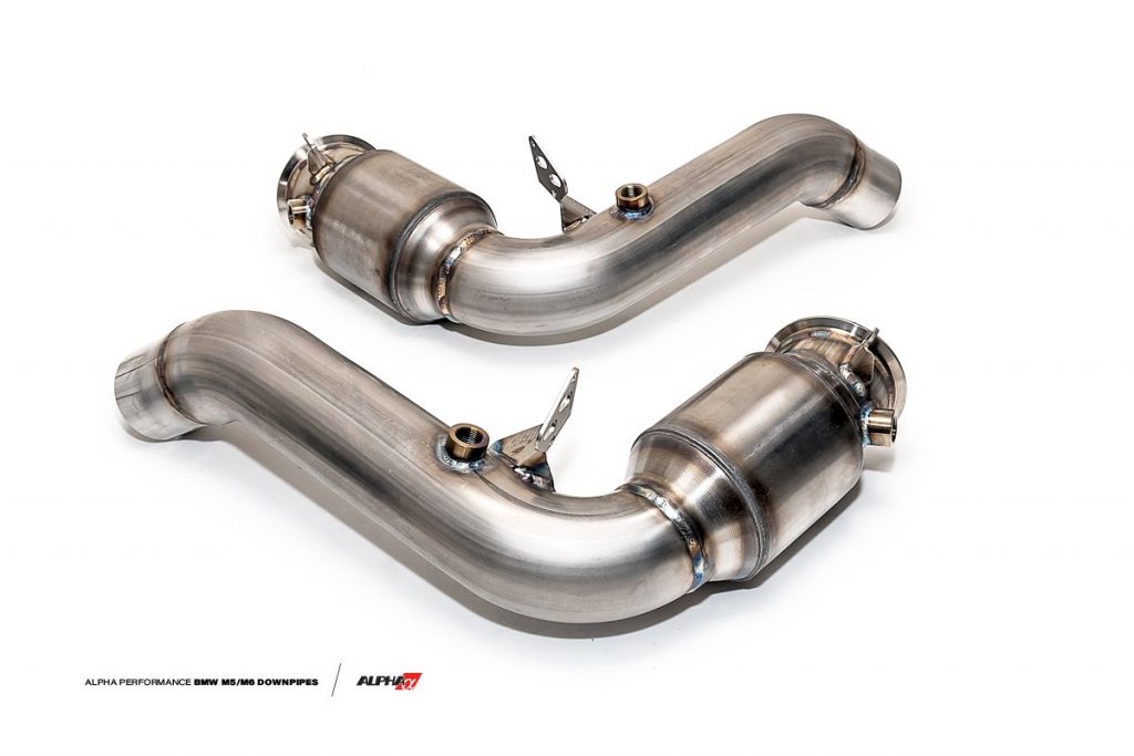 Alpha Performance BMW M5/M6 Downpipes 3″ Downpipes with Cat. Converters
