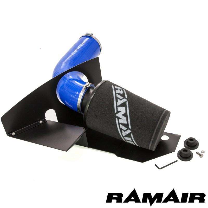 RAMAIR – Performance Cone Air Filter & Heat Shield Induction Intake Kit – Blue Hose – EA888 2.0 TSI TFSI – Audi A3 (8P), Skoda Octavia (1Z), Seat Leon (1P), VW Golf GTI (mk6), VW Scirocco