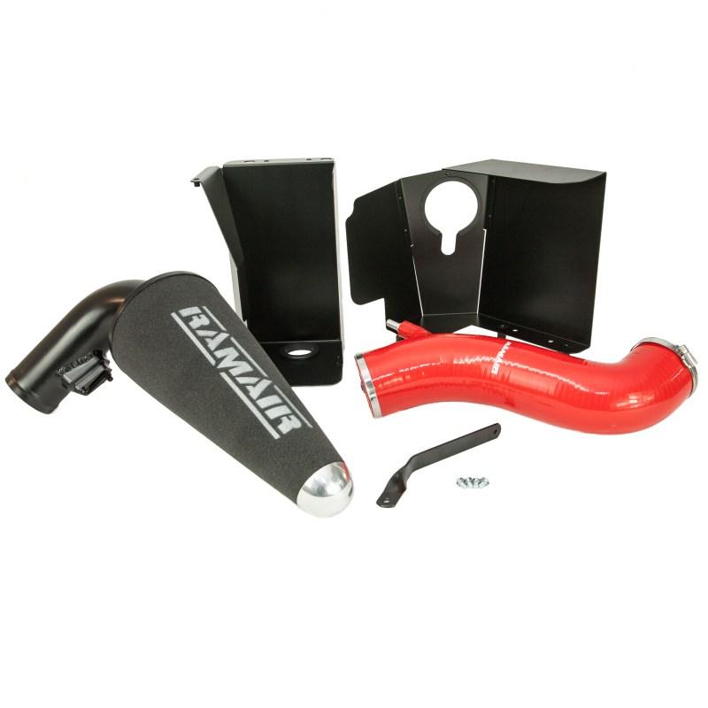 RAMAIR – Performance Cone Air Filter & Heatshield Induction Kit – Ford Fiesta 1.6 ST180 Ecoboost with Red Intake Hose