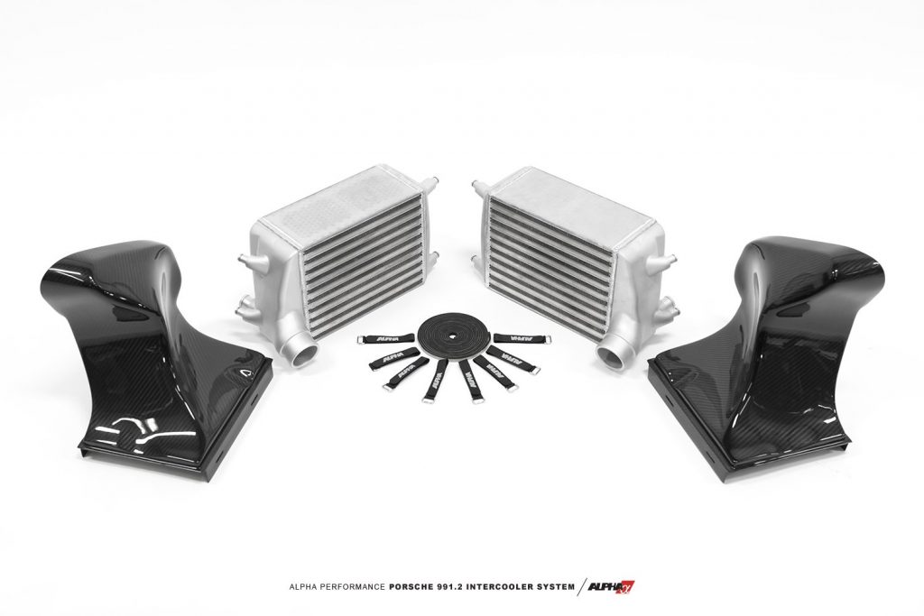 Alpha Performance Porsche 991.2 Carrera Intercooler System With Carbon Fiber Shrouds
