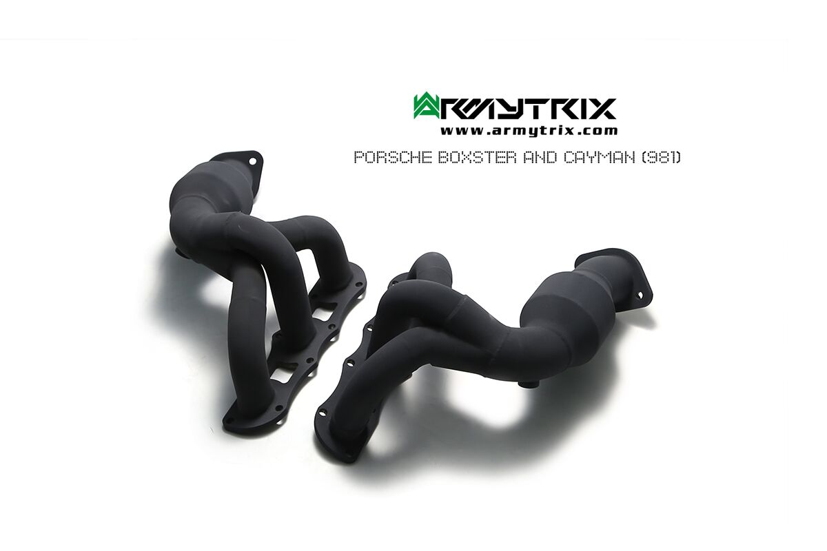 Armytrix – Stainless Steel Ceramic Coated Sport High-flow Header with 200 CPSI Catalytic Converter for PORSCHE CAYMAN 981 27L