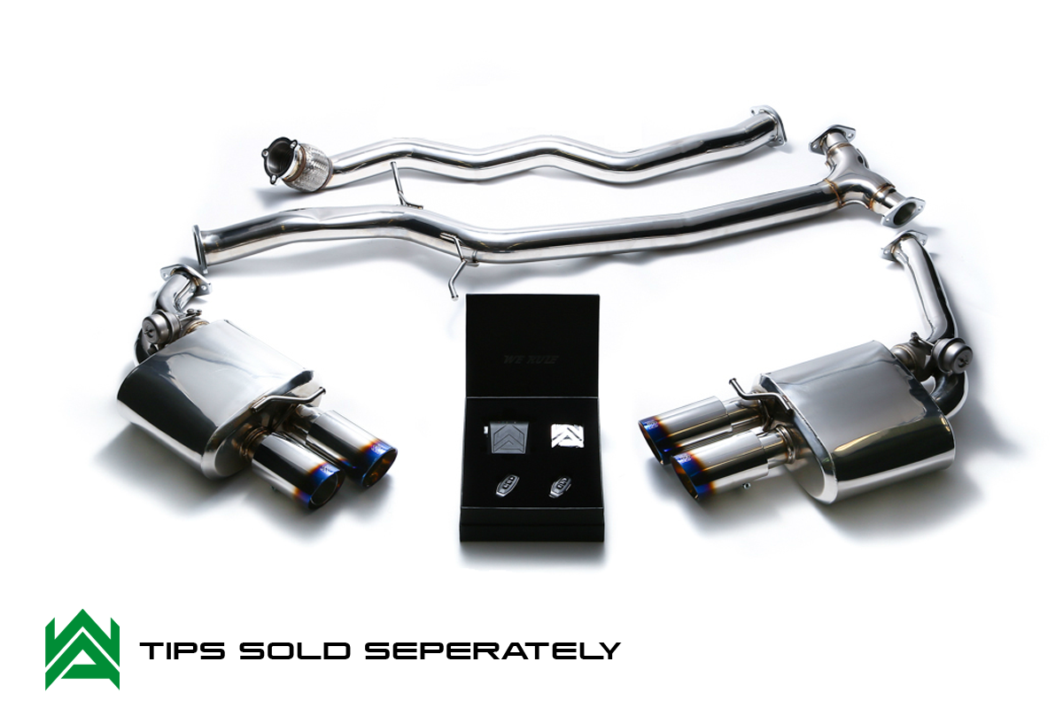 Armytrix – Stainless Steel Front pipe + Mid Y pipe + Valvetronic mufflers (L and R) + Wireless remote control kit for AUDI A4 B8 18 TFSI AVANT