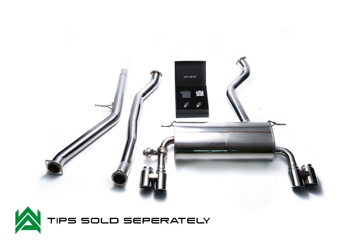 Armytrix – Stainless Steel Front pipe + Mid pipe + Valvetronic mufflers + Wireless remote control kit for BMW 3 SERIES F34 320I