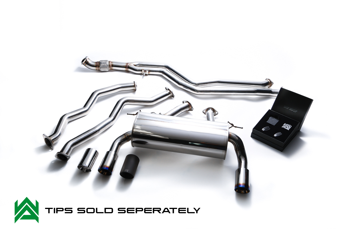 Armytrix – Stainless Steel Front pipe + Mid pipe (L and R) + Valvetronic mufflers + Wireless remote control kit for BMW 3 SERIES F34 335I