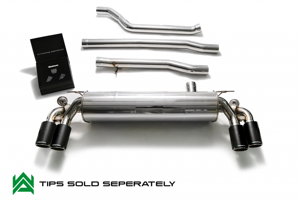 Armytrix – Stainless Steel Front pipe + Mid pipe + Valvetronic mufflers + Wireless remote control kits for BMW 5 SERIES G31 540I