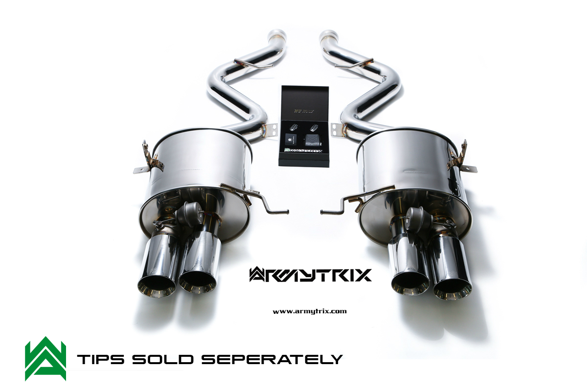 Armytrix – Stainless Steel Valvetronic mufflers (L and R) + Wireless remote control kit for BMW 3 SERIES E90 M3
