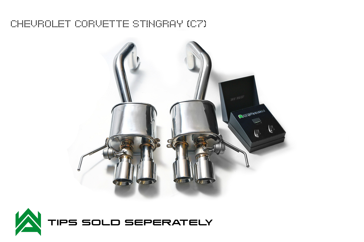 Armytrix – Stainless Steel Valvetronic muffler (L and R) + Wireless remote control kit for CHEVROLET CORVETTE STINGRAY C7 62L