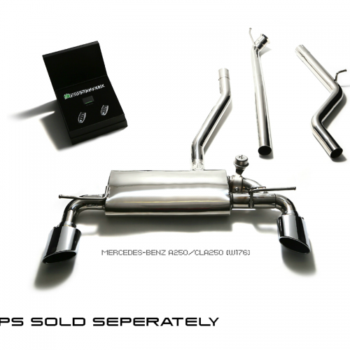 Armytrix – Stainless Steel Front pipe + mid pipe sec 1 + mid pipe sec 2 + Valvetronic muffler + Wireless remote control kit for MERCEDES-BENZ CLA X117 CLA200 SHOOTING BRAKE