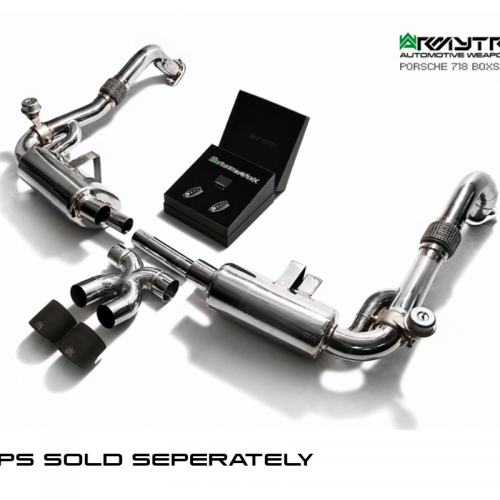 Armytrix – Stainless Steel Valvetronic Muffler (L and R) + Link pipe + X-pipe + Wireless Remote Control Kit for PORSCHE BOXSTER 718 20L