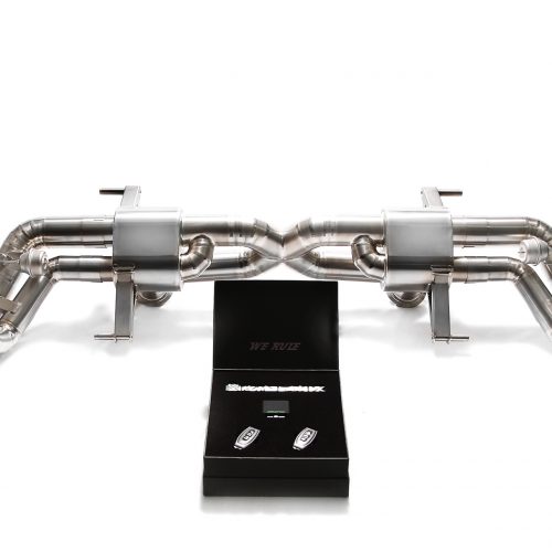 Armytrix – Titanium X-pipe mufflers + Valvetronic tail pipe section + Wireless remote control kit for AUDI R8 4S 52 FSI COUPE