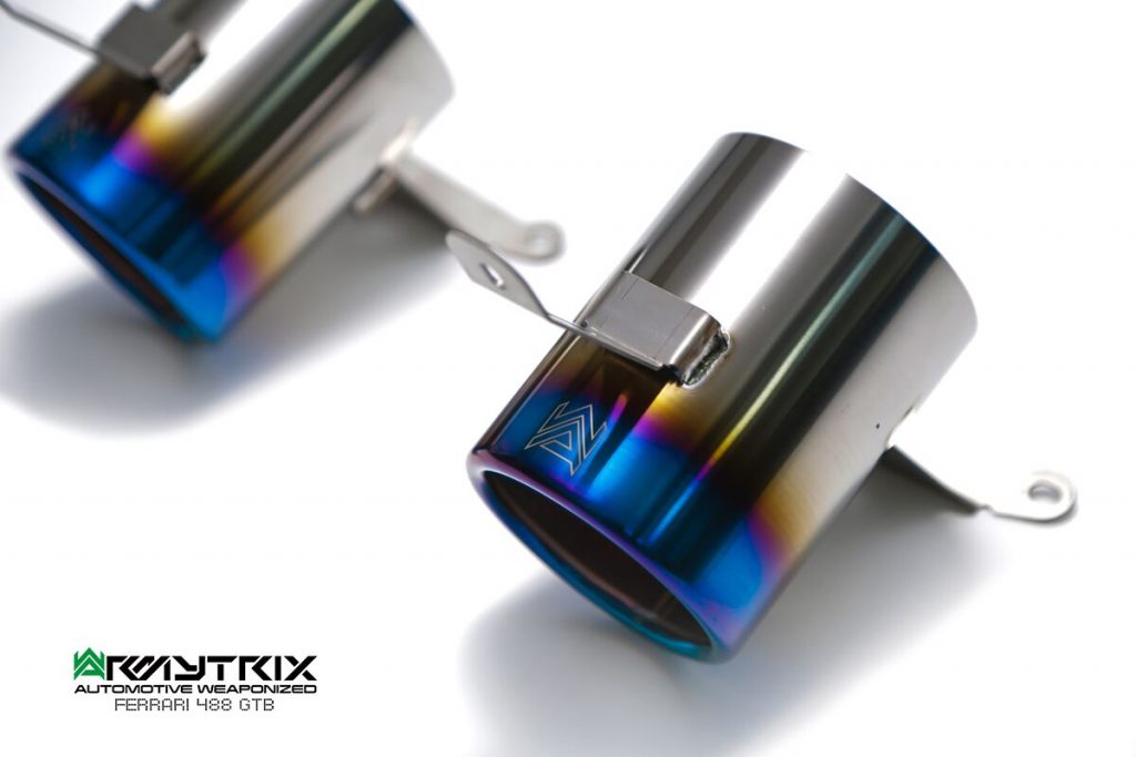 Armytrix – Titanium Twin Titanium Blue Tips for FERRARI 488 SPIDER 39L