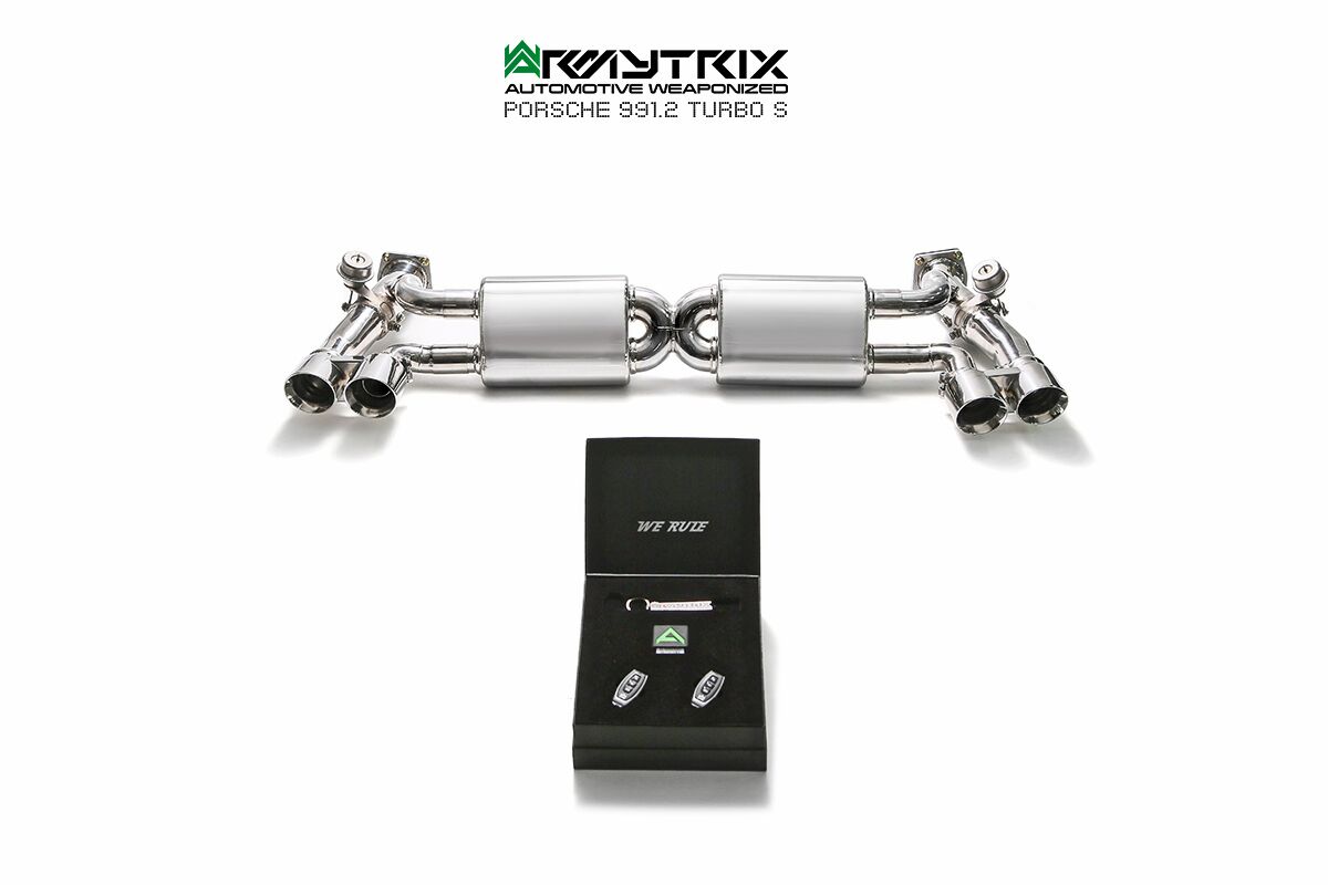 Armytrix – Stainless Steel High-flow Performance De-catted Pipe with Valvetronic X Muffler + Wireless Remote Control Kit for PORSCHE 911 997 MK1 36L TURBO