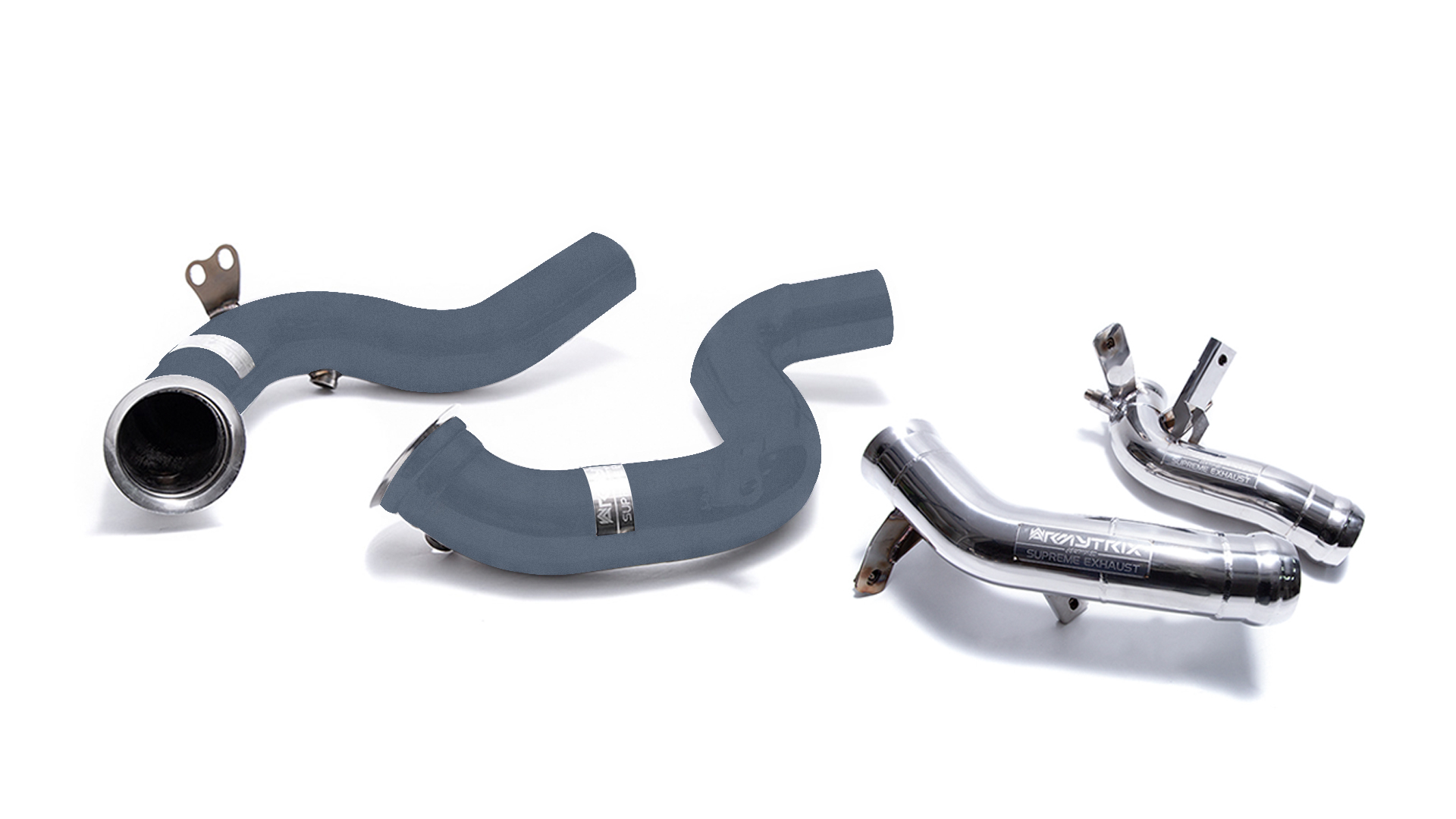 Armytrix – Stainless Steel Ceramic coated Decatted downpipe with cat simulator + Secondary downpipe for MERCEDES-BENZ E-CLASS W213 E63 AMG