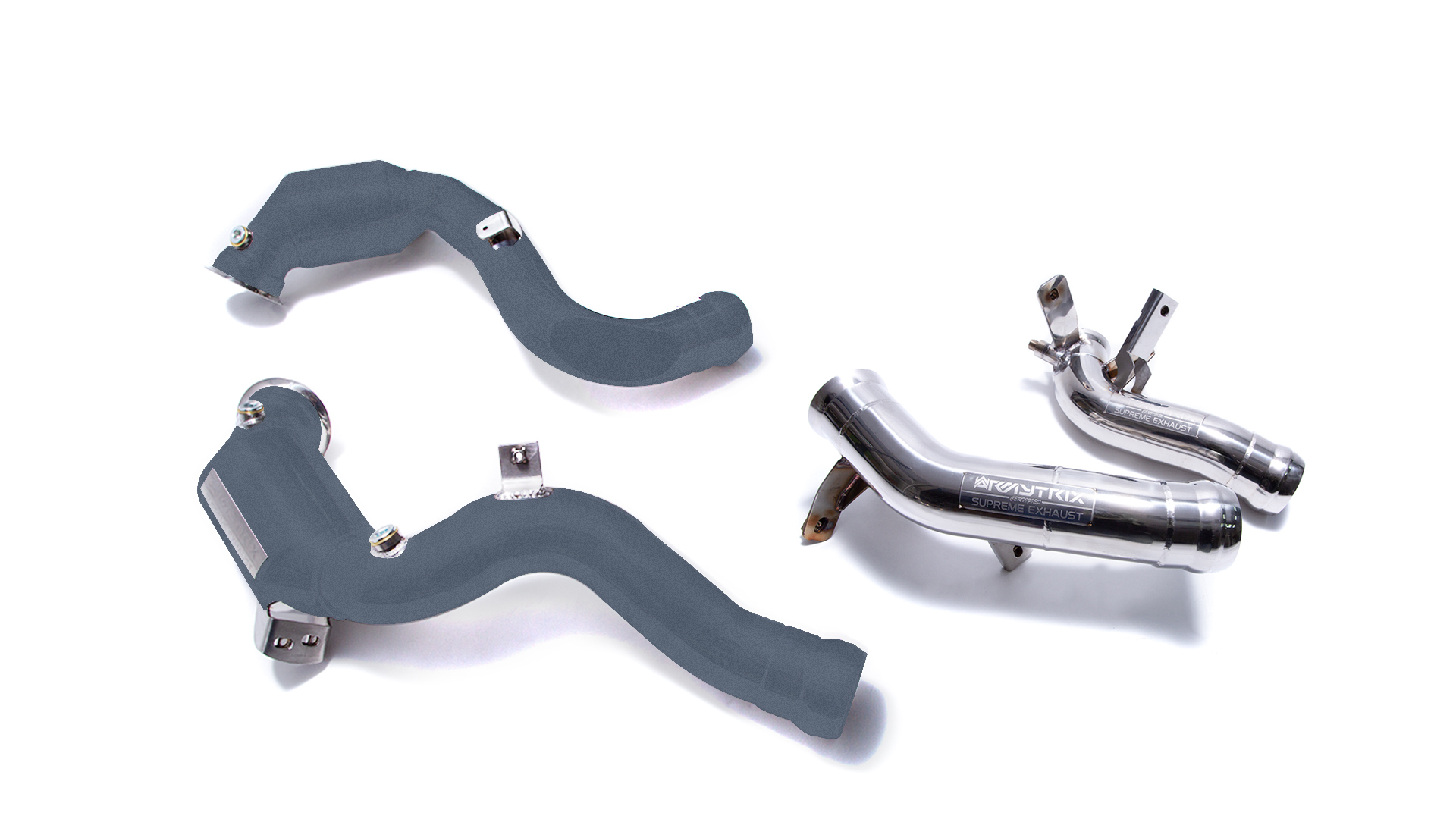 Armytrix – Stainless Steel Ceramic coated Sport Catpipe with 200 CPSI Catalytic Converter + Secondary downpipe for MERCEDES-BENZ E-CLASS W213 E63 AMG