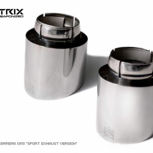 Armytrix – Stainless Steel Dual Chrome silver tips (2x101mm) for PORSCHE 911 991 MK2 30L CARRERA