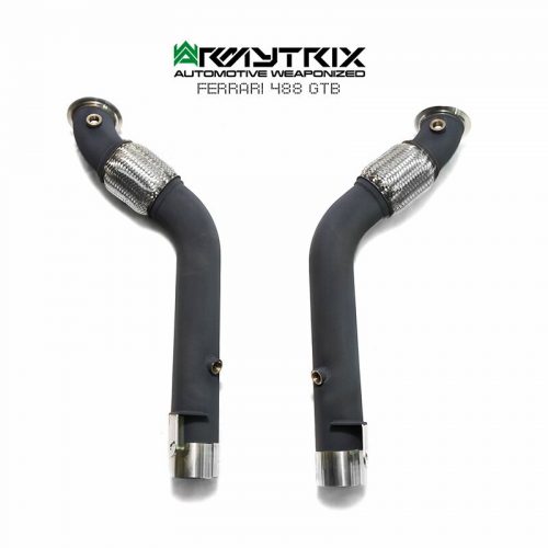 Armytrix – Stainless Steel Ceramic Coated High-flow Performance Decatted Downpipe for FERRARI 488 GTB 39L