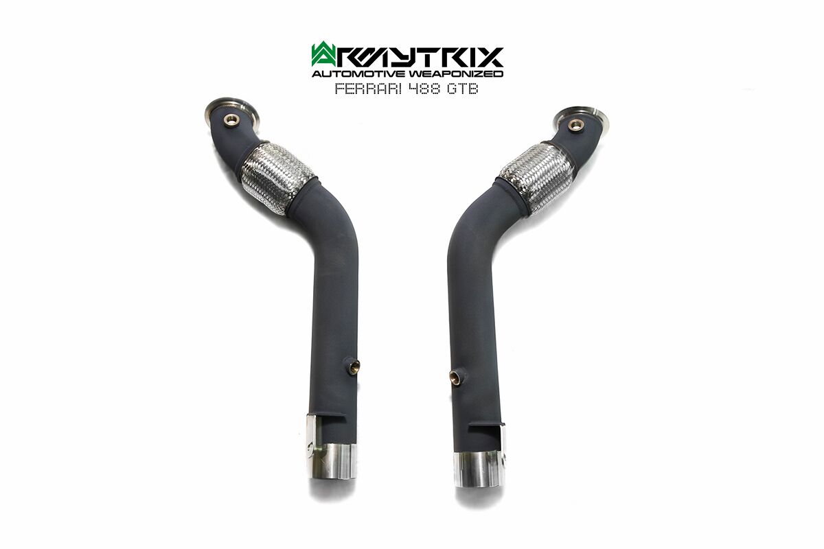 Armytrix – Stainless Steel Ceramic Coated High-flow Performance Decatted Downpipe for FERRARI 488 GTB 39L