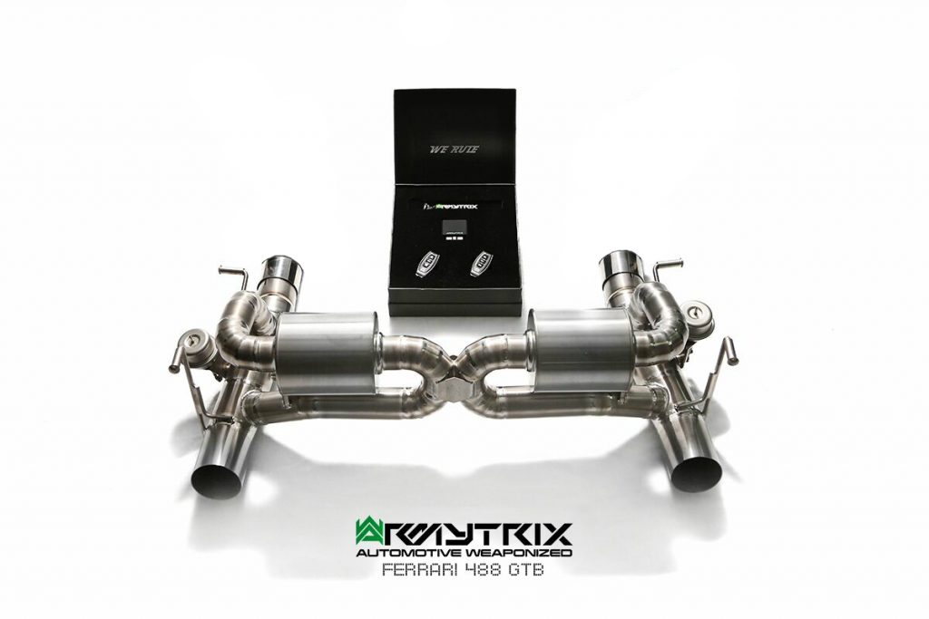 Armytrix – Titanium X-pipe + Valvetronic Muffler (L and R) + Wireless Remote Control Kit for FERRARI 488 SPIDER 39L