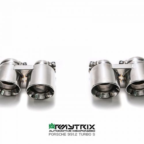 Armytrix – Stainless Steel Quad Chrome Silver Tips (4x89mm) for PORSCHE 911 997 MK1 36L TURBO