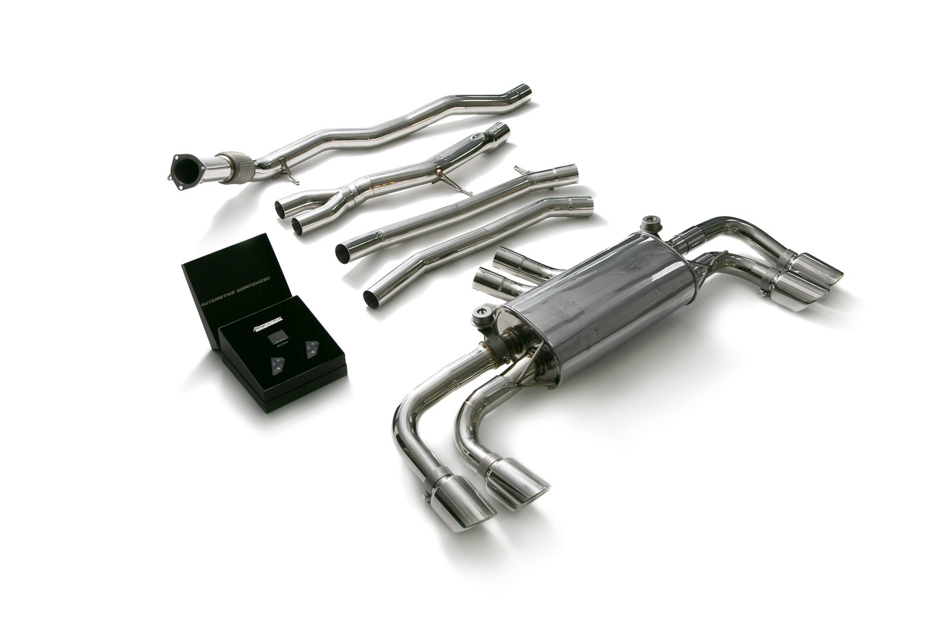 Armytrix – Stainless Steel Front pipe + Mid-pipe 1 + Mid-pipe 2 + Valvetronic muffler + Wireless remote control kit for PORSCHE CAYENNE E3 30L