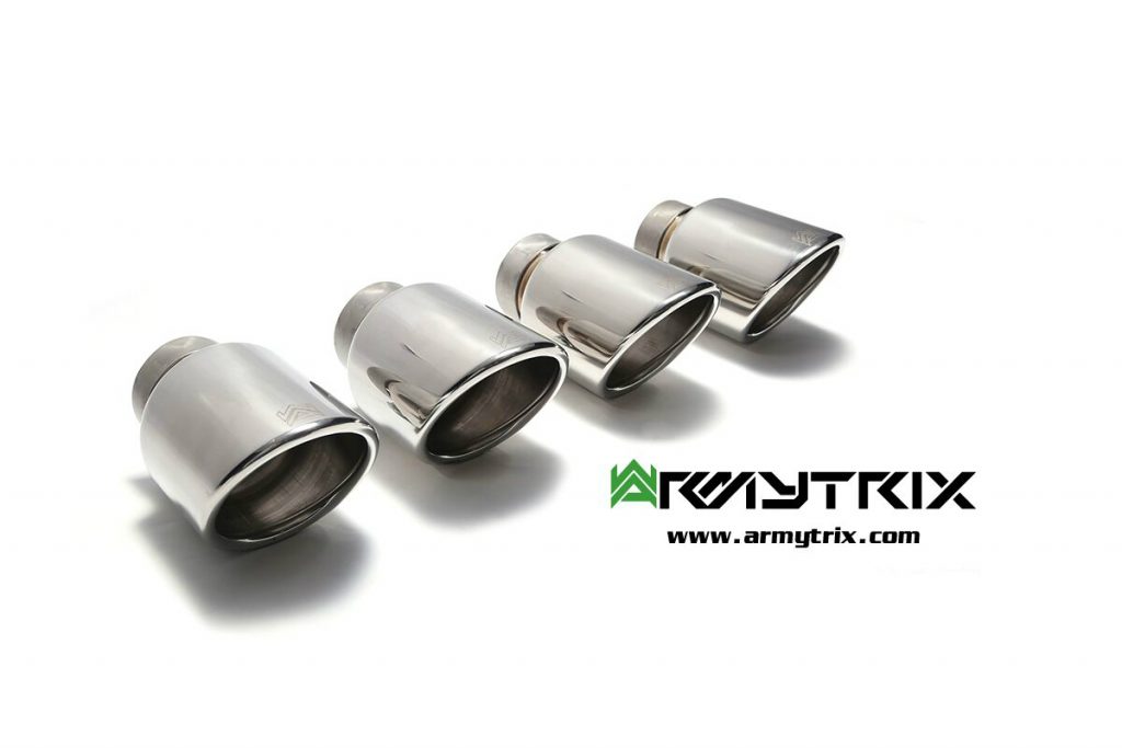 Armytrix – Stainless Steel Quad Chrome Silver Tips (4x115mm) for PORSCHE MACAN 95B FACELIFT 20L