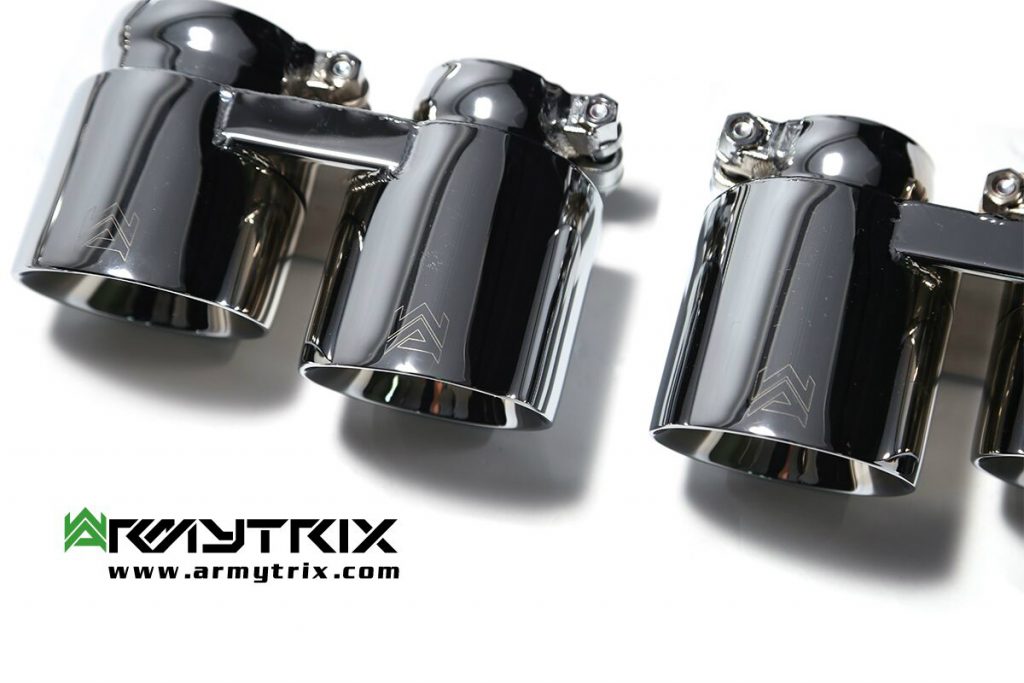 Armytrix – Stainless Steel Quad Chrome Silver Tips (4x89mm) for PORSCHE 911 991 MK1 38L TURBO