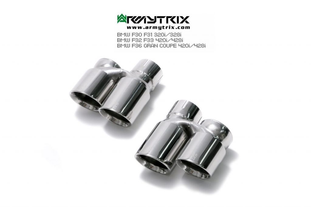 Armytrix – Stainless Steel Quad Chrome silver tips (4X89mm) for BMW 4 SERIES F33 430I