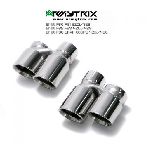 Armytrix – Stainless Steel Quad Chrome silver tips (4X89mm) for BMW 1 SERIES F20 M135I