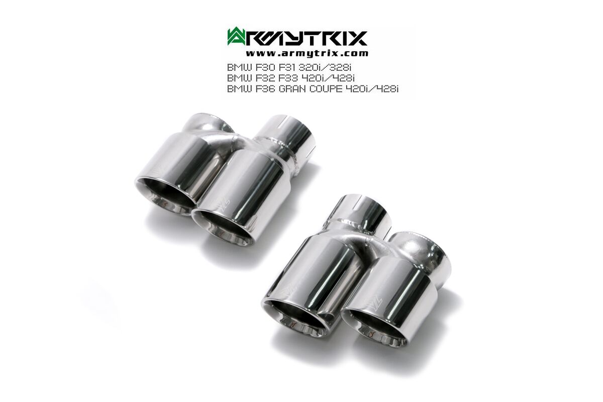 Armytrix – Stainless Steel Quad Chrome silver tips (4X89mm) for BMW 1 SERIES F20 M135I