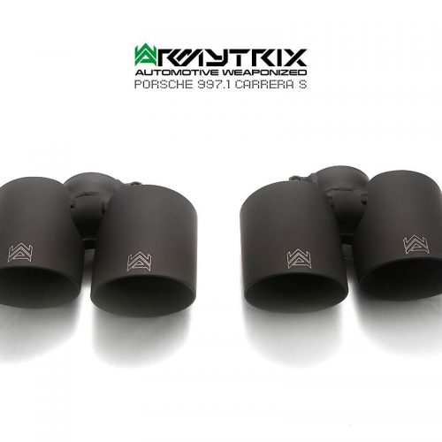 Armytrix – Titanium Quad Titanium Matte Black Tips (4x80mm) for PORSCHE 911 997 MK1 36L TURBO