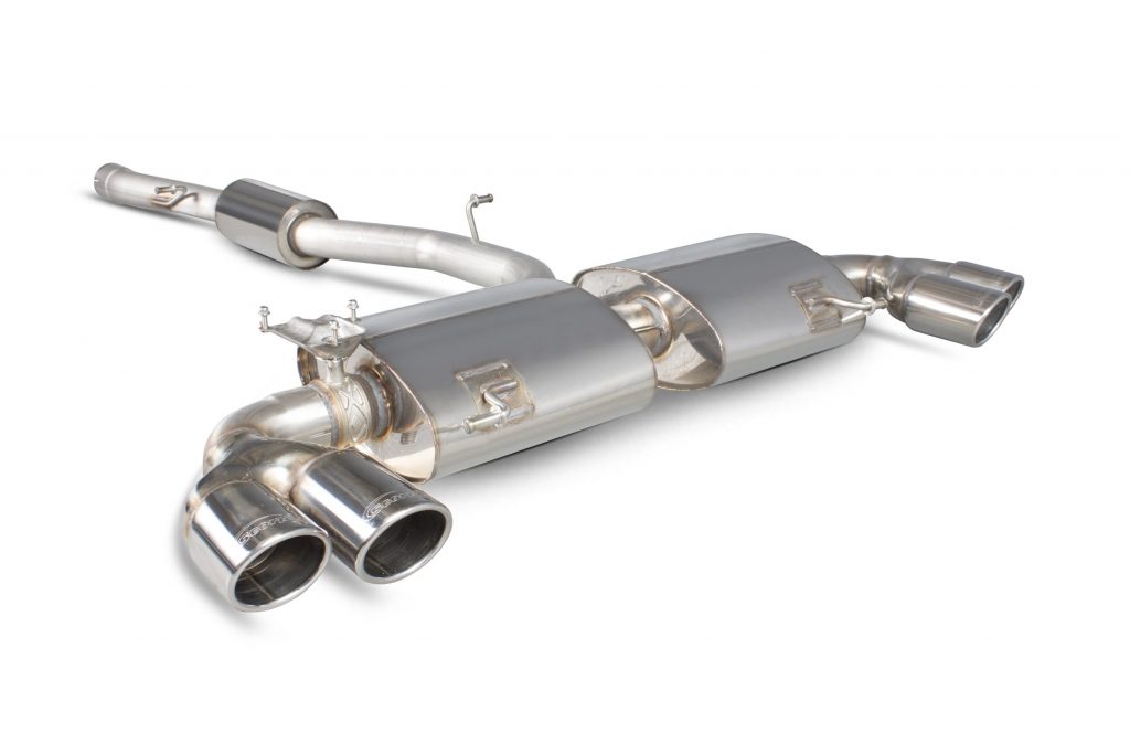 Scorpion Exhausts Audi S1 2.0 TFSi Quattro 2014 2018 Resonated cat-back system with electronic valves – Monaco (quad) Tips