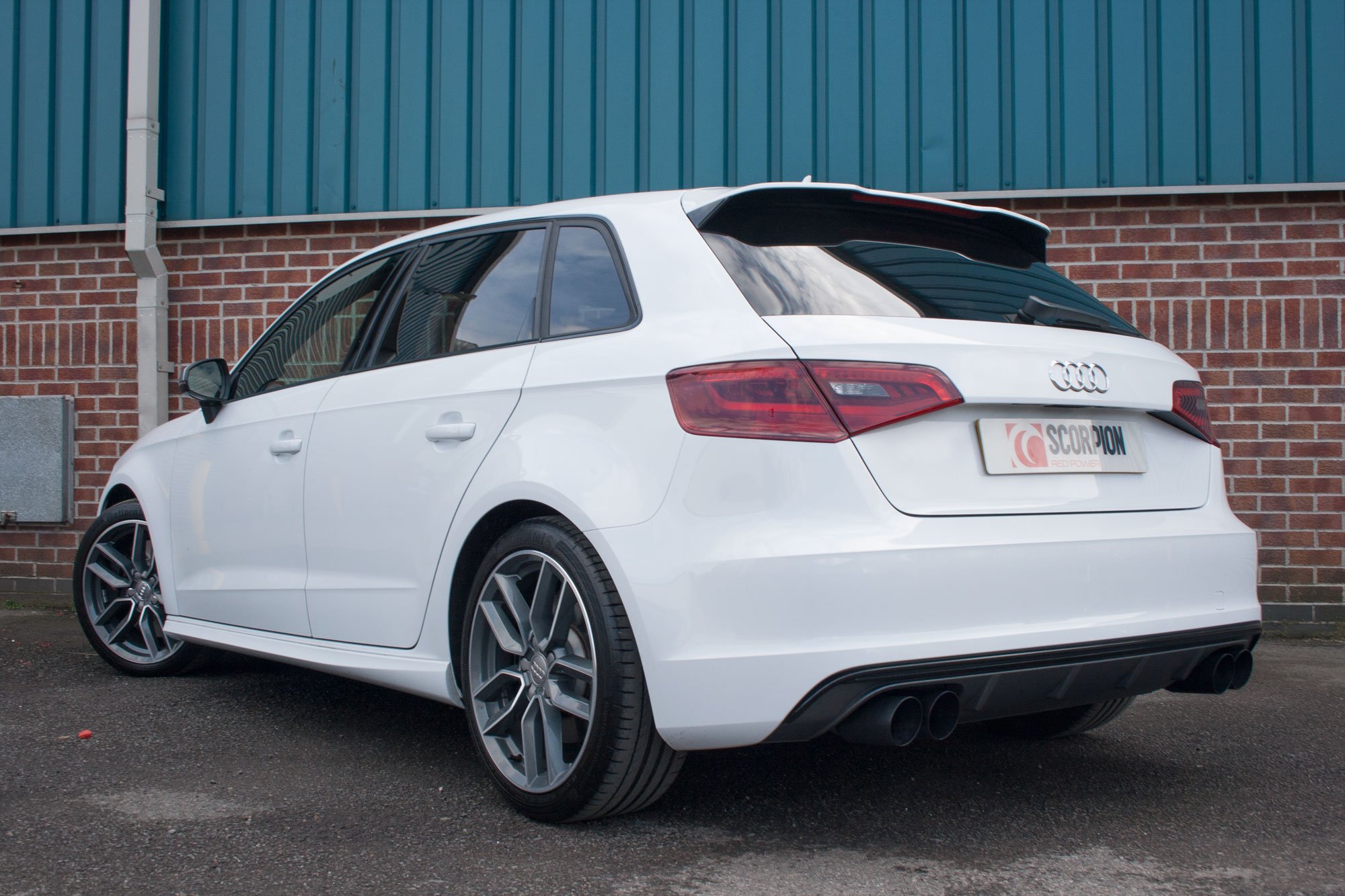 Scorpion Exhausts Audi S3 2.0T 8V 3 Door & Sportback 2013 2016 Resonated cat-back system with electronic valves – Daytona Ceramic Tips