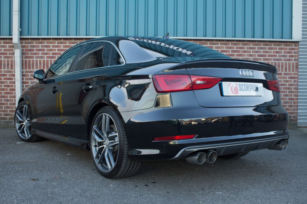 Scorpion Exhausts Audi S3 2.0T 8V Saloon 2013 2016 Resonated cat-back system with electronic valves –  Daytona Tips