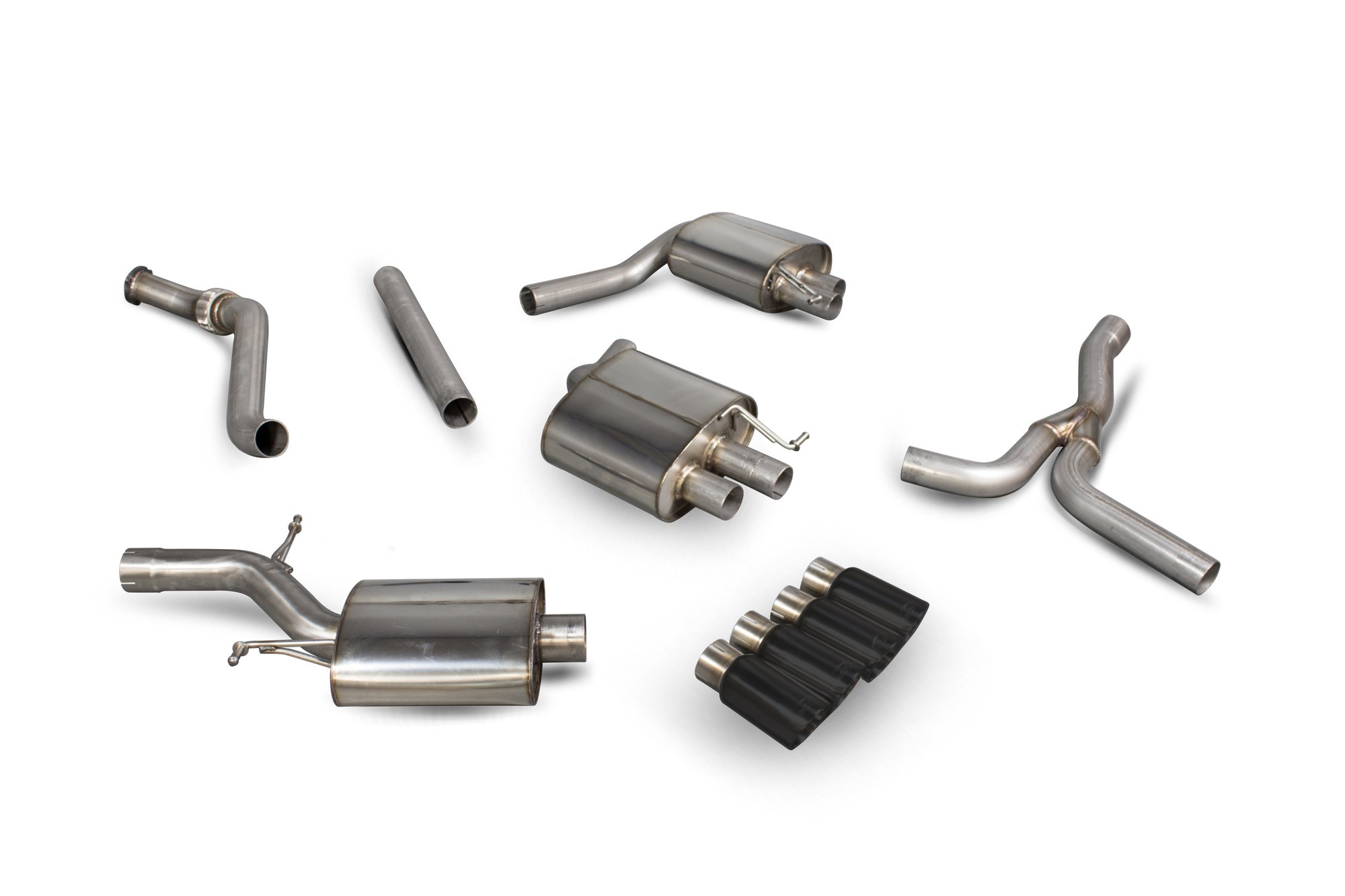 Scorpion Exhausts Audi A5 B8 2.0 TFSI 2012 2016 Resonated cat-back system – Daytona (quad) Ceramic Tips