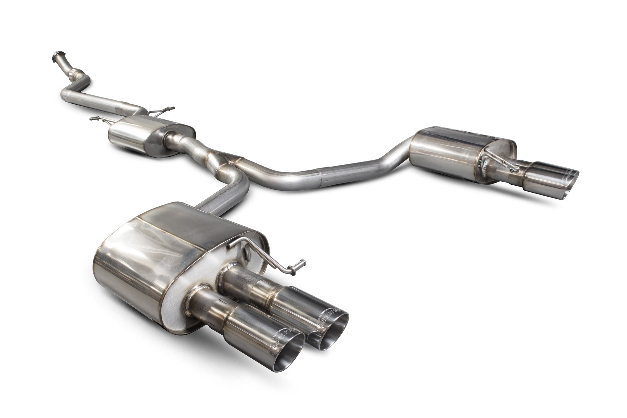 Scorpion Exhausts Audi A5 B8 2.0 TFSI 2012 2016 Resonated cat-back system – Daytona (quad) Tips
