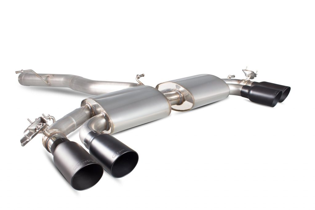 Scorpion Exhausts Audi S3 2.0T 8V Saloon 2013 2016 Non-res cat-back system with electronic valves – Daytona Ceramic Tips