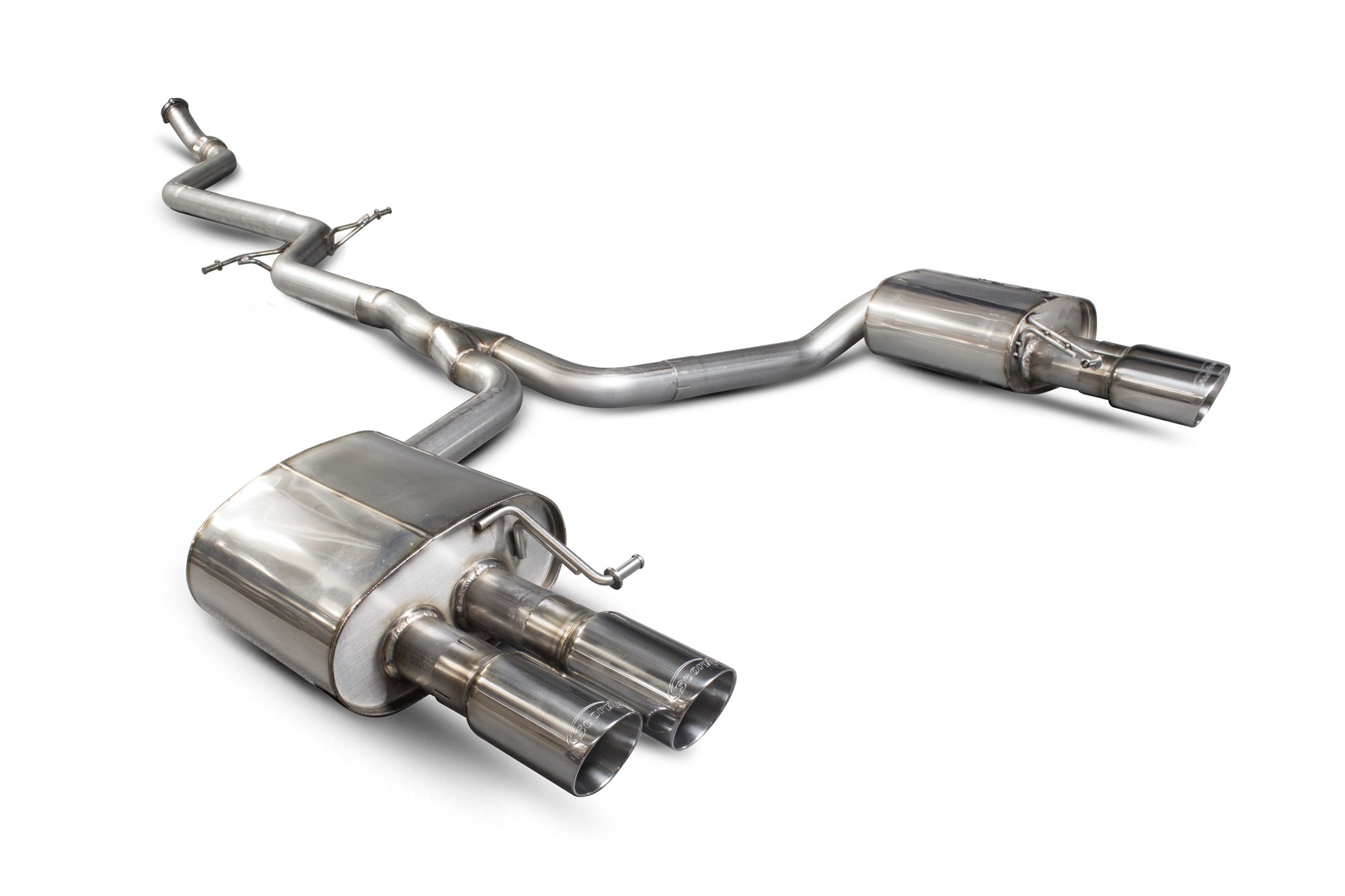 Scorpion Exhausts Audi A5 B8 2.0 TFSI 2012 2016 Non-resonated cat-back system – Daytona (quad) Tips