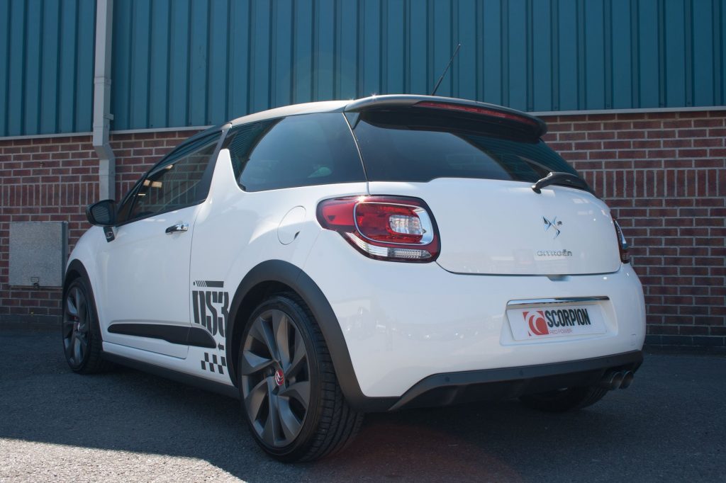 Scorpion Exhausts Citroen DS3 Racing & 1.6 T 2011 2015 Non-resonated cat-back system – Daytona Tips