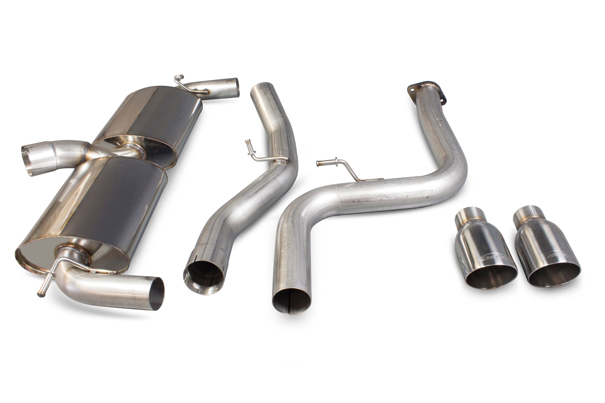 Scorpion Exhausts Ford Focus MK2 ST 225 2.5 Turbo 2006 2011 76mm/3 Non-resonated cat-back system – Daytona Tips