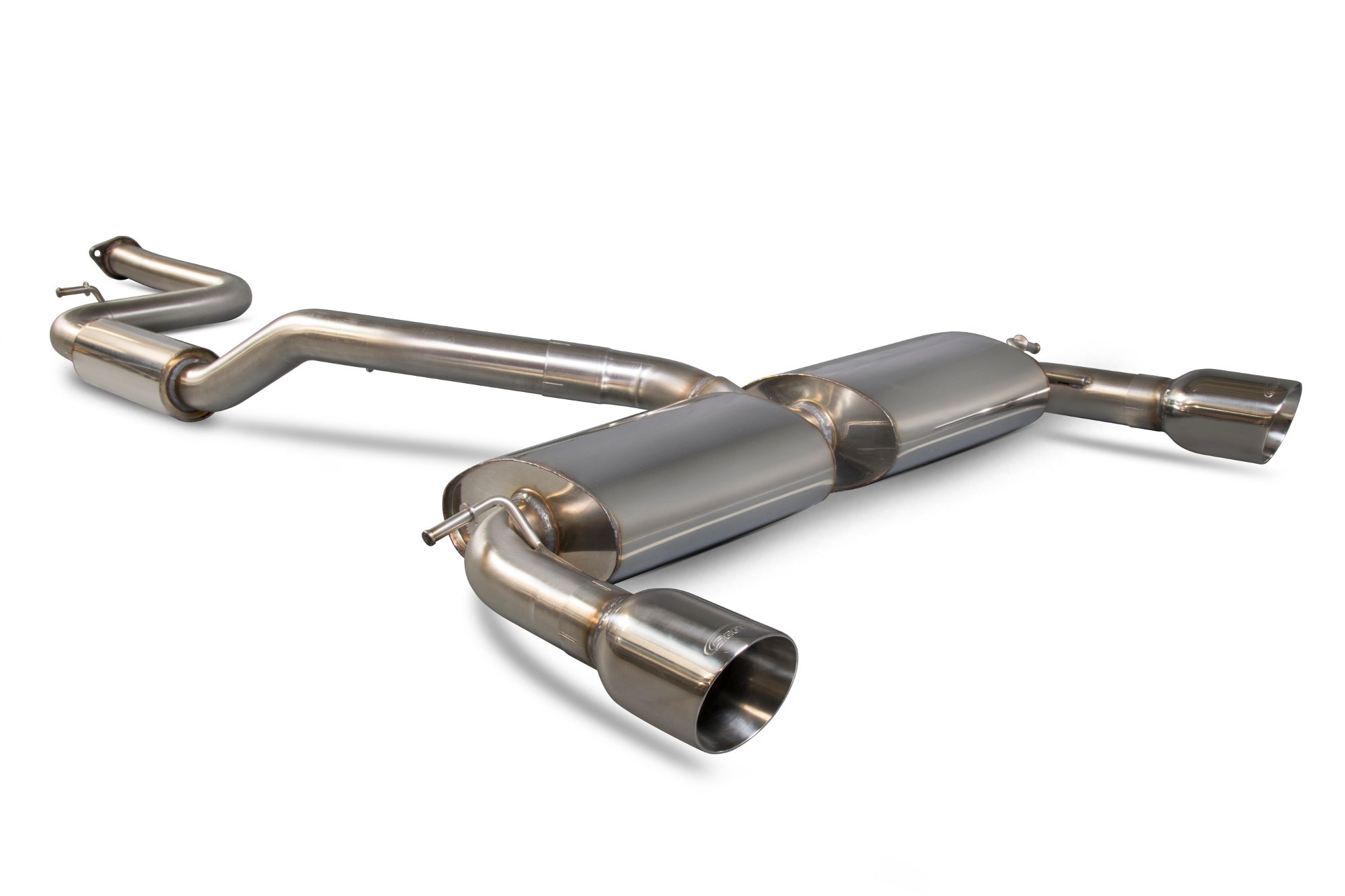 Scorpion Exhausts Ford Focus MK2 ST 225 2.5 Turbo 2006 2011 63.5mm/2.5 Resonated cat-back system – Daytona Tips