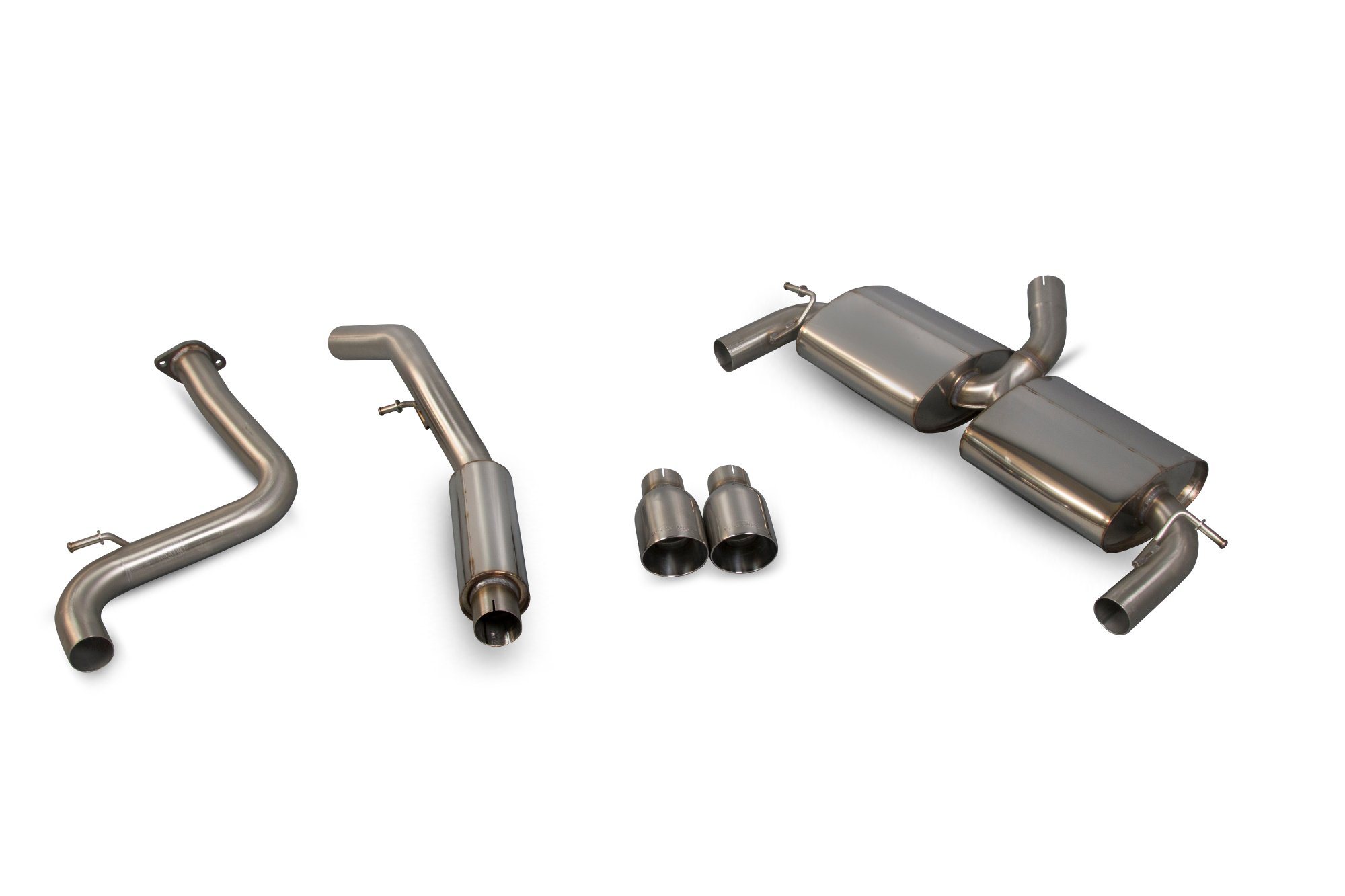 Scorpion Exhausts Ford Focus MK2 ST 225 2.5 Turbo 2006 2011 63.5mm/2.5 Resonated cat-back system – Daytona Tips