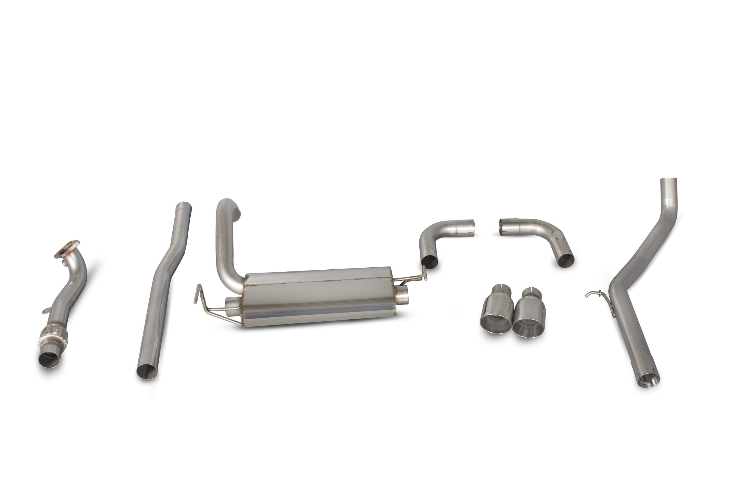 Scorpion Exhausts Fiat 500/595 Abarth 1.4 (IHI Turbo) / 595/695 Abarth 1.4 (Garrett Turbo) 2008 2018 Non-resonated cat-back system – Daytona Tips