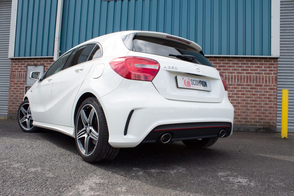 Scorpion Exhausts Mercedes-Benz A-Class A180/A200 Sport & A250 AMG (2 wheel drive) 2012 2015 Non-resonated cat-back system – EVO Tips