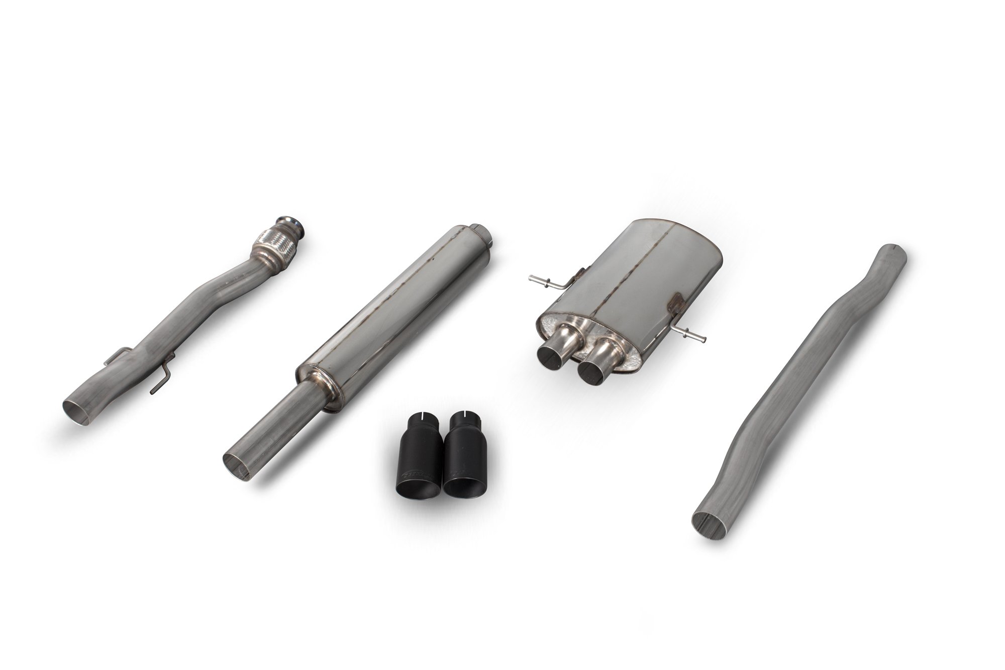 Scorpion Exhausts Mini Cooper S R56 / R57 / R58 / R59 2007 2014 Resonated cat-back system – Daytona Ceramic Tips