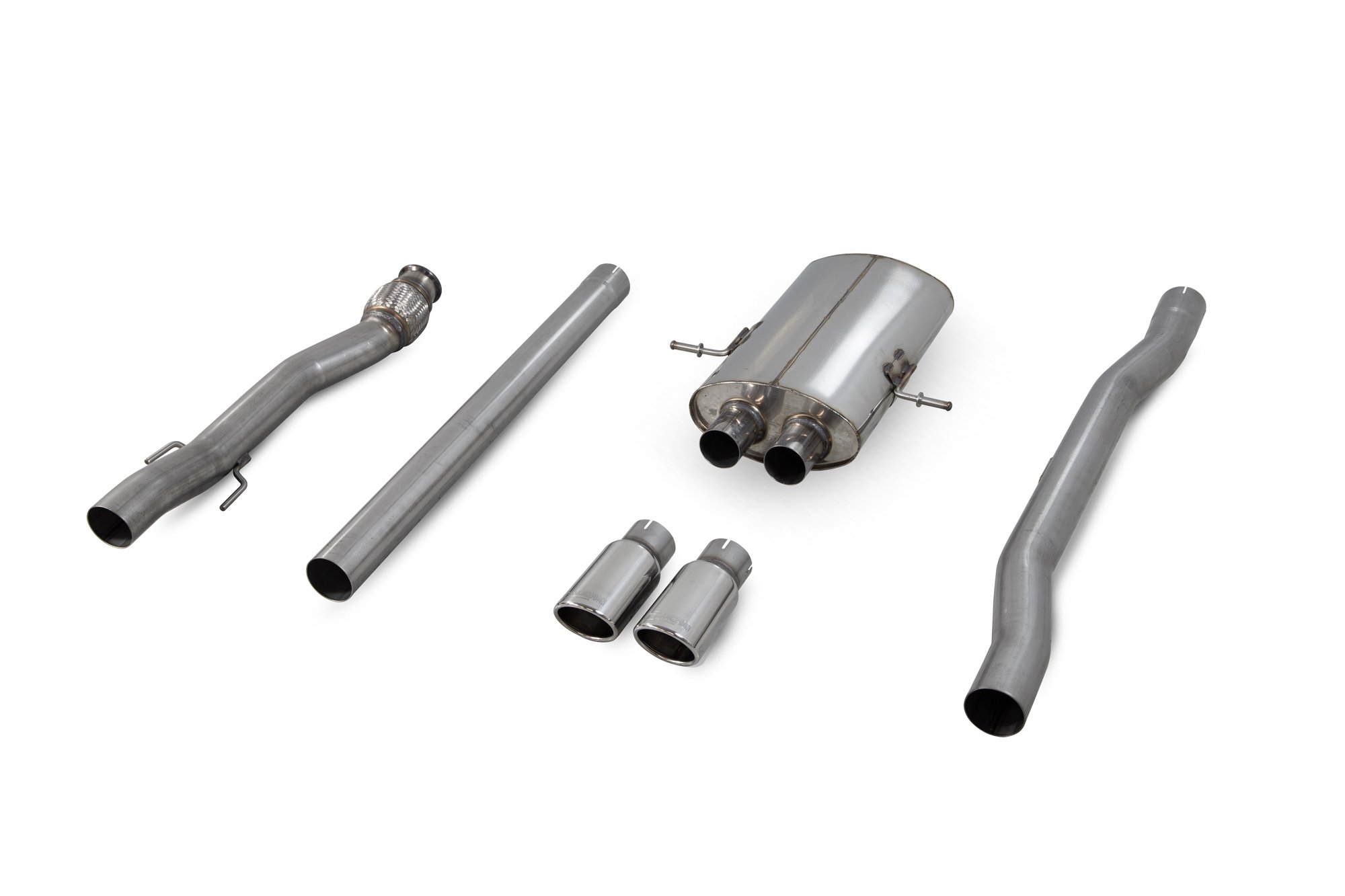 Scorpion Exhausts Mini Cooper S R56 / R57 / R58 / R59 2007 2014 Non-resonated cat-back system – Monaco (twin) Tips