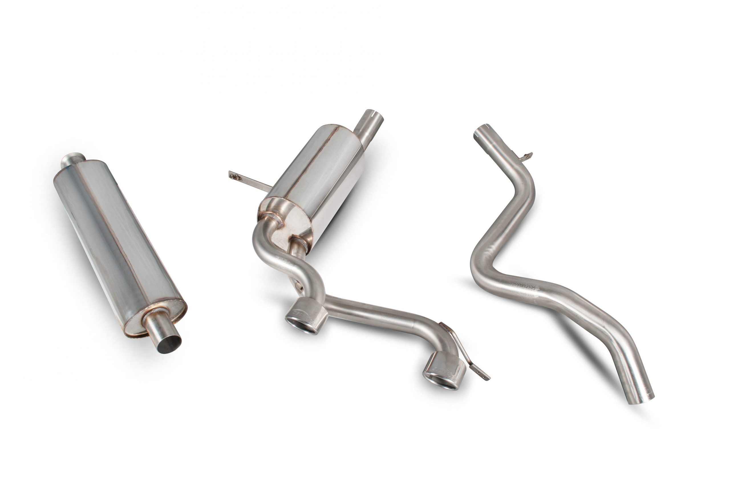Scorpion Exhausts Renault Megane RS225 2004 2009 Resonated half system – Monaco (twin) Tips
