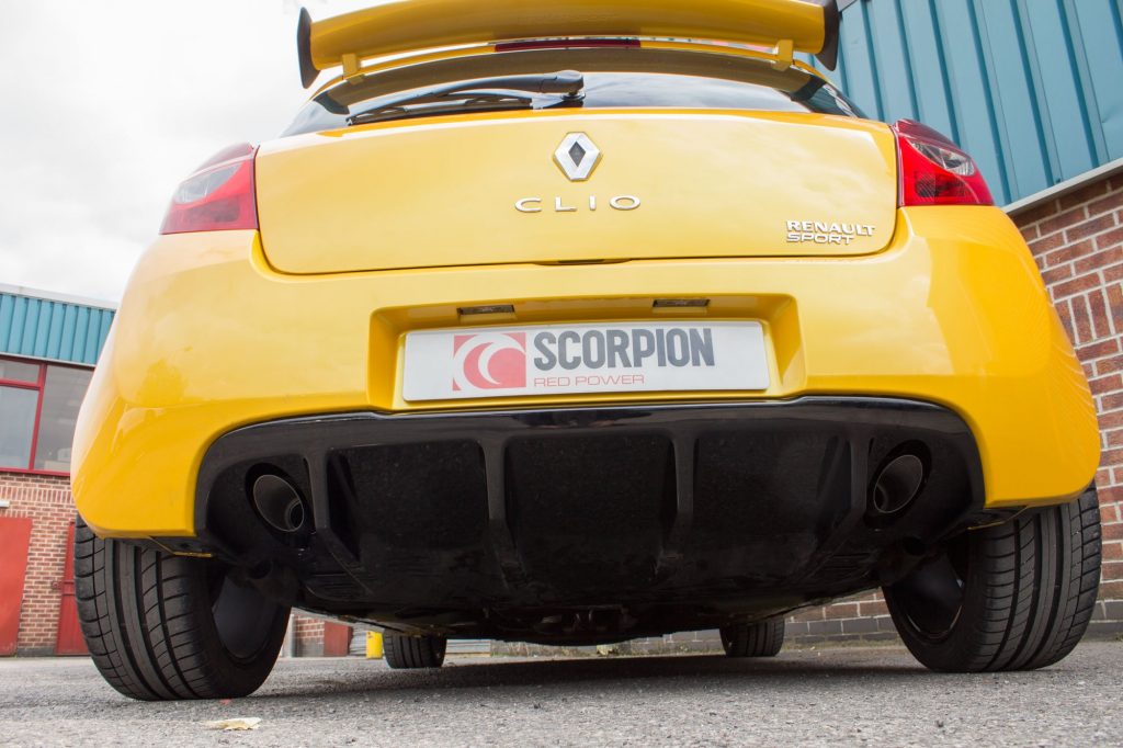 Scorpion Exhausts Renault Clio MK3 197 Sport 2.0 16v 2006 2009 Resonated cat-back system – STW (twin) Tips