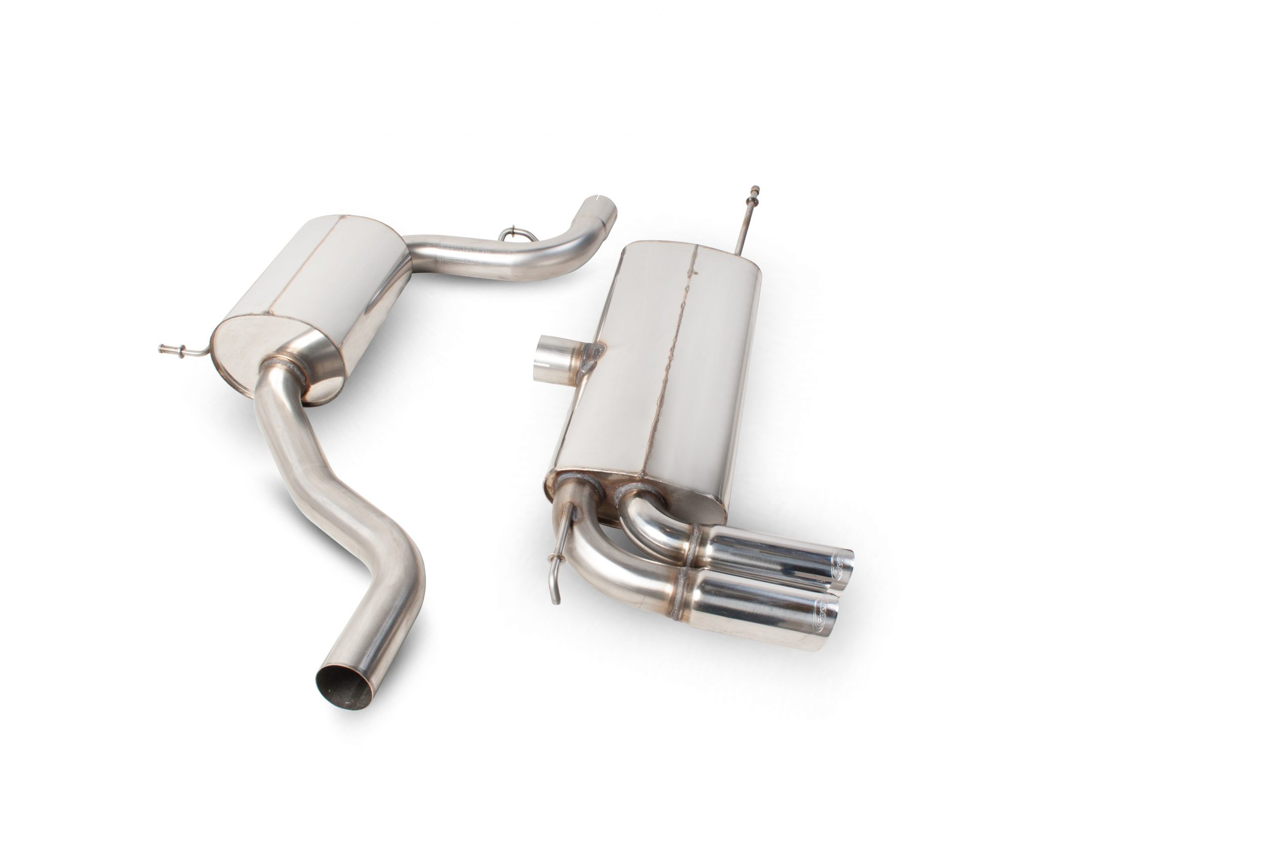 Scorpion Exhausts Seat Leon 1.4 Tsi 1.6i 2.0 Fsi 1.9 Tdi (105bhp) 2.0 Tdi (140 & 170bhp) 2006 2011 Resonated cat-back system – Daytona (twin) Tips