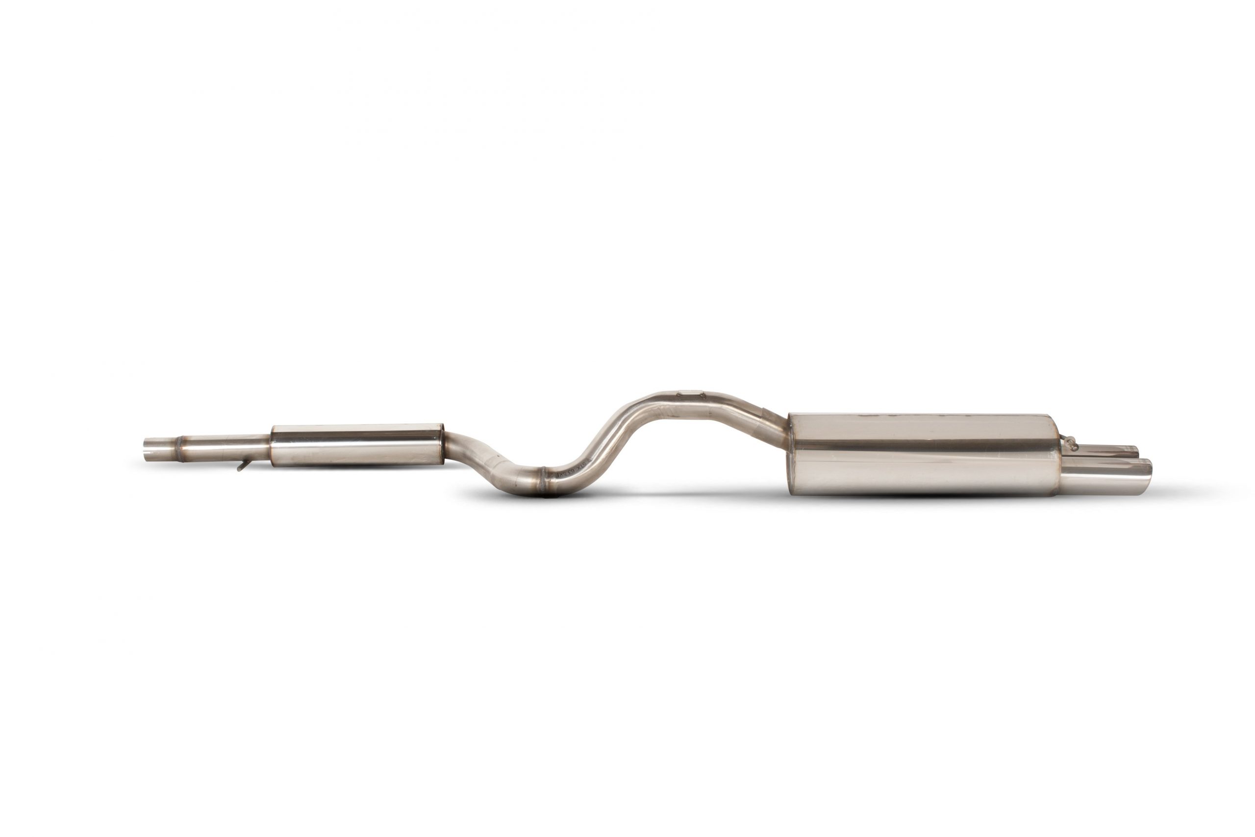 Scorpion Exhausts Volkswagen Golf Mk4 All excluding 2.3 V5 & 4WD models 1998 2006 Resonated cat-back system – Monaco (twin) Tips