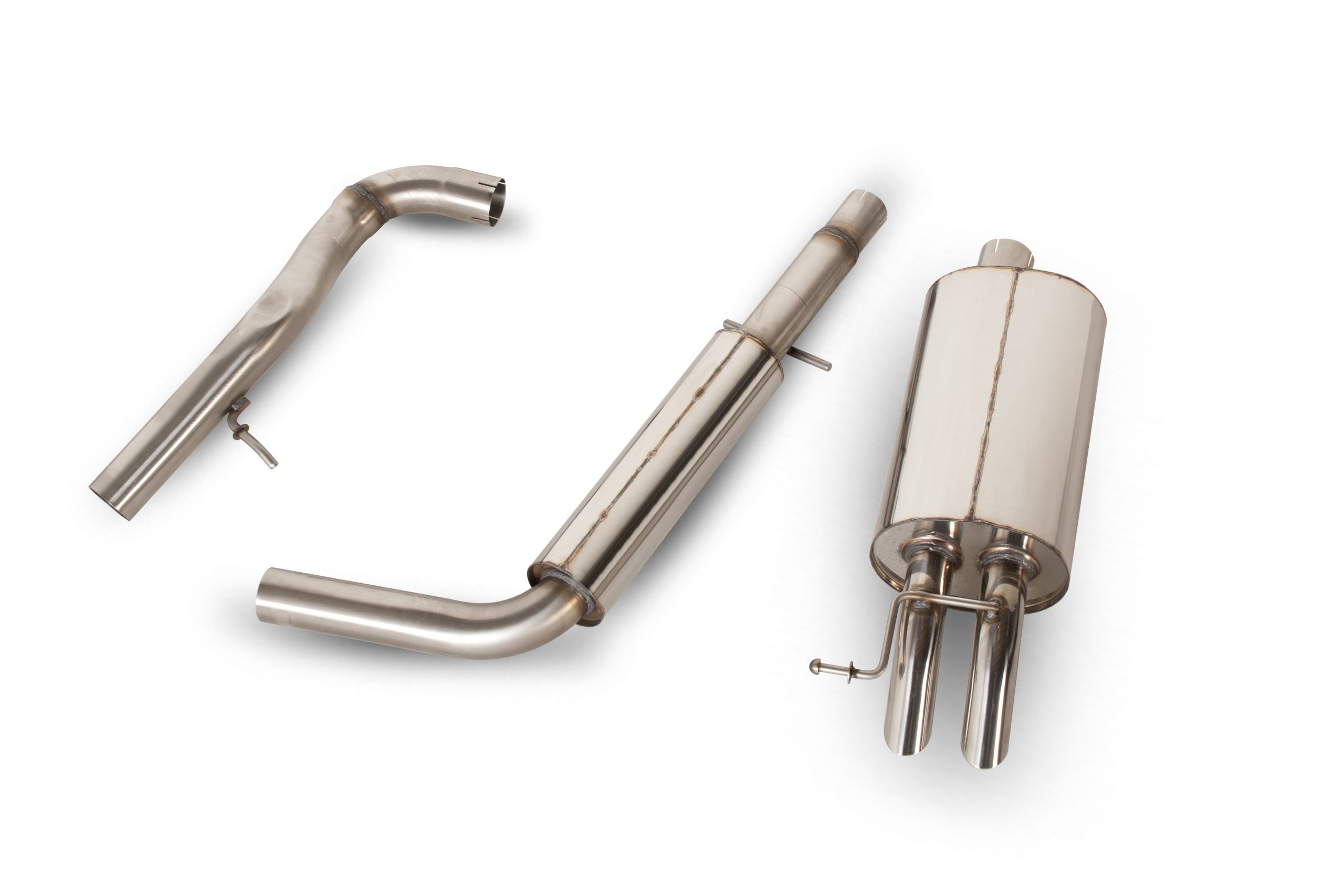 Scorpion Exhausts Volkswagen Golf Mk4 All excluding 2.3 V5 & 4WD models 1998 2006 Resonated cat-back system – Discrete Tips